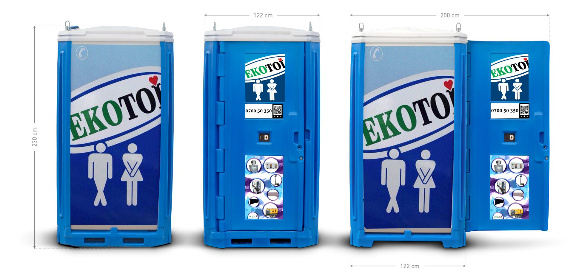 Mobile chemical eco toilet cabin DIXI+ for rent - EKOTOI